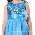 Grace Karin Sleeveless Sequins Voile Blue Baby girls vestido de bola vestidos CL007596-1